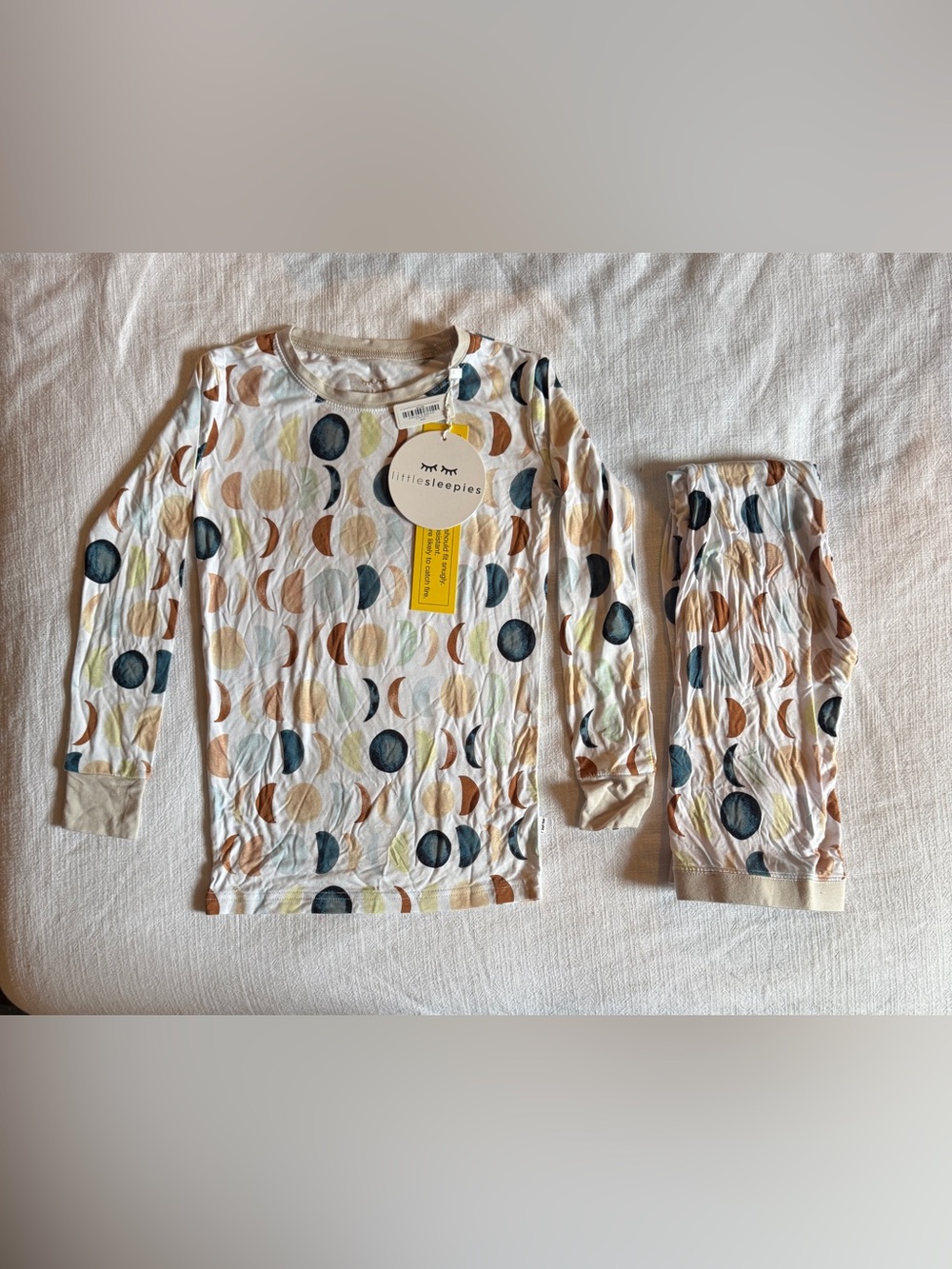 Little Sleepies PJ set Neutral Moon Phase